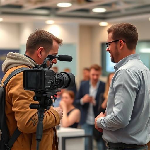 Een zakelijke vergadering gefilmd met professionele apparatuur