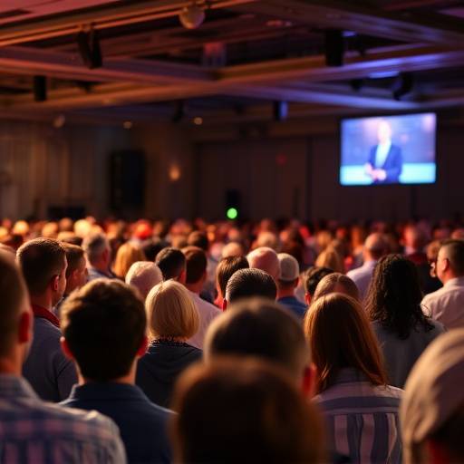 Live opname van een evenement met publiek en sprekers